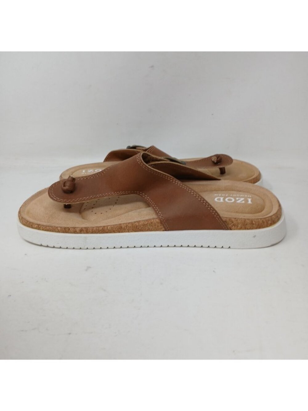 Izod Mens 7M Brown Memory Foam Sandals Adj Buckles Size 7M Casual Chanry #7-7 - Picture 9 of 11
